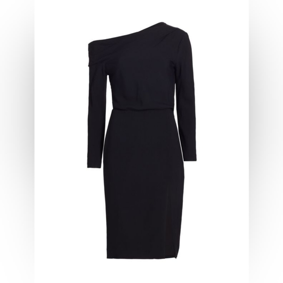 theory asymmetric off-the-shoulder midi dress Theory off-shoulder Midi Dress | Black